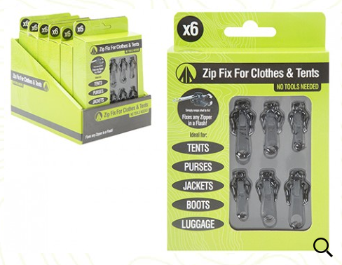 Summit 6pk Zip Fix For Clothes, Tents